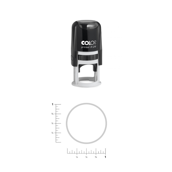 1 inch Round Self Inking Rubber Stamp Design Area