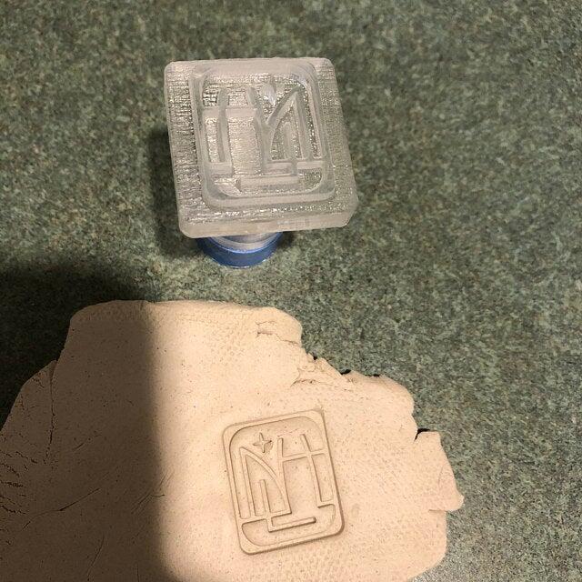 Square Pottery Stamp impression example