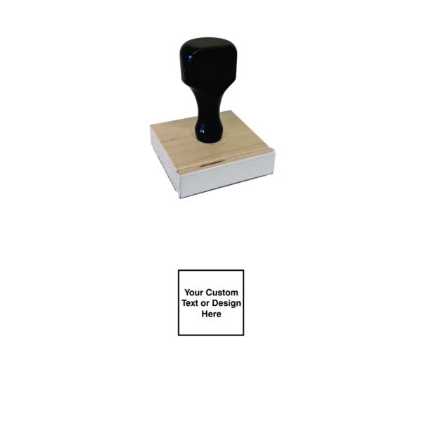 Wood Handle Rubber Stamp 1 x 1 Thumbnail