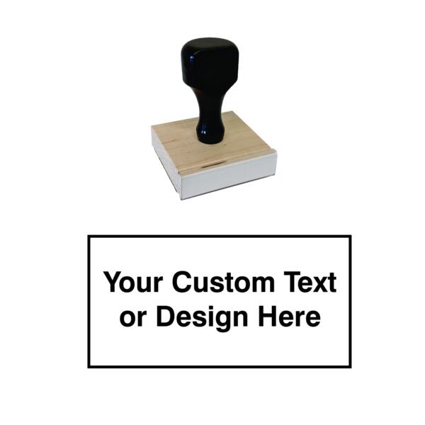 Wood Handle Rubber Stamp 2 x 4 Thumbnail
