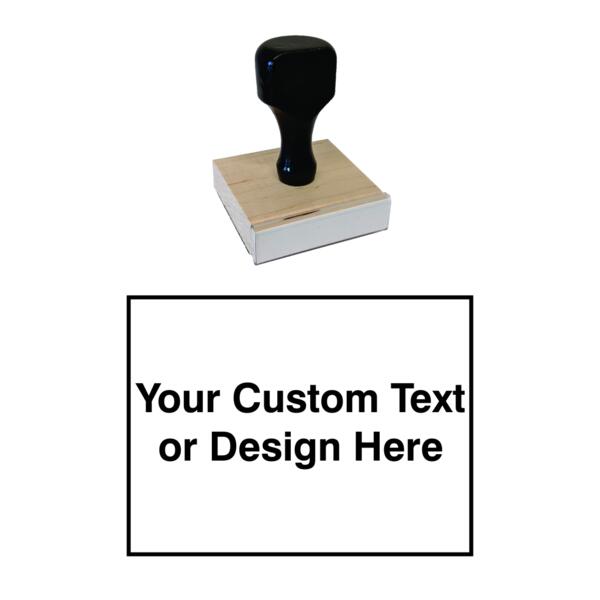 Wood Handle Rubber Stamp 3 x 4 Thumbnail