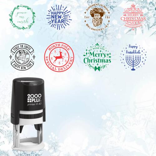 1-5/8 inch Round Holiday Stamps Thumbnail