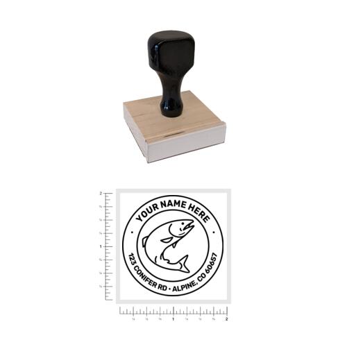 Outdoor Address #24 - Wood Handle Rubber Stamp 2 x 2 Thumbnail