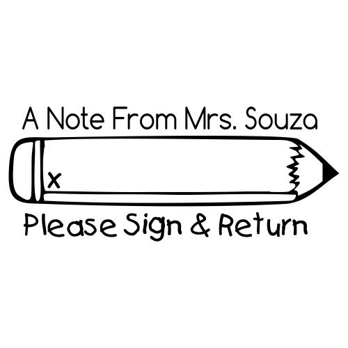 Pencil Sign and Return - Custom Teacher Stamp #24 Thumbnail